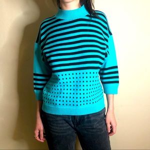 Awesome Stripes and Dots 80s Sweater